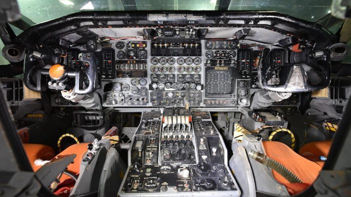 The Xb-70 contained a system that blew 300°C air over the cockpit windows for de-fogging and rain removal. Image courtesy of the National Museum of the United States Air Force.