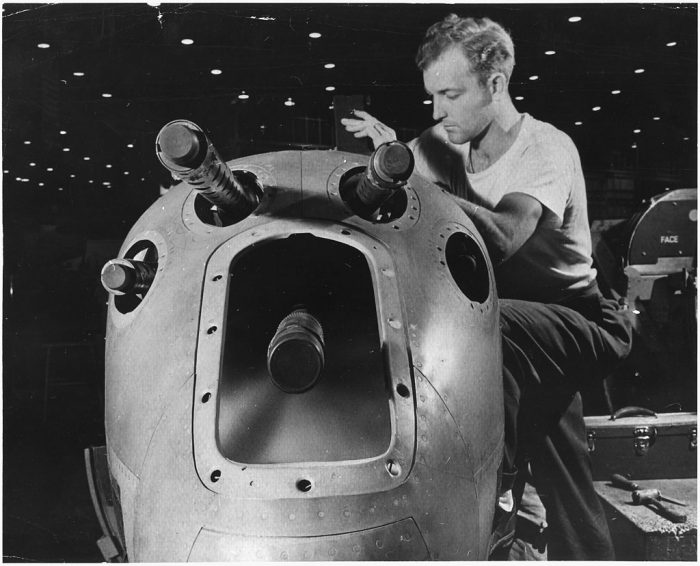 The P-38 carried four .50 caliber machine guns, and one 20 mm cannon in the nose.