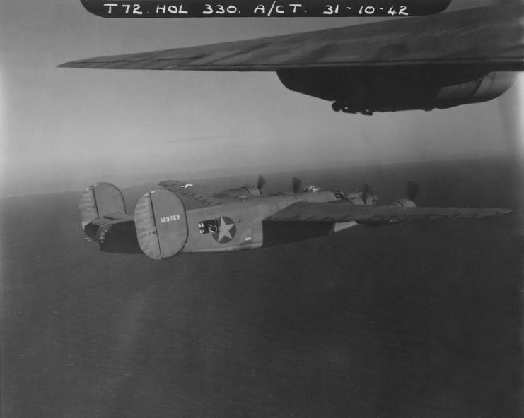 B-24 Hot Stuff in flight.